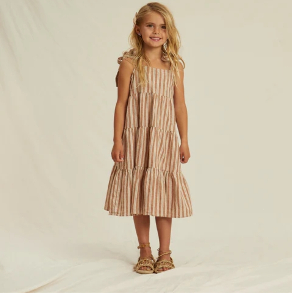 Striped Brown and White Dress